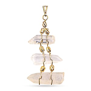 Clear Quartz 100.40 ctw Pendant Without Chain in Silvertone