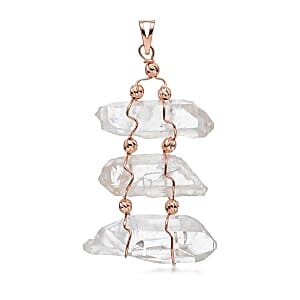 Clear Quartz 100.40 ctw Pendant Without Chain in Goldtone