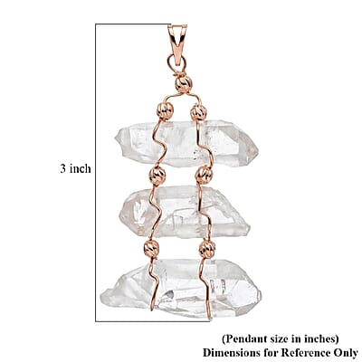 Clear Quartz 100.40 ctw Pendant Without Chain in Goldtone