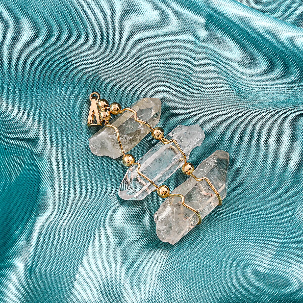 Clear Quartz 100.40 ctw Pendant Without Chain in Goldtone image number 1