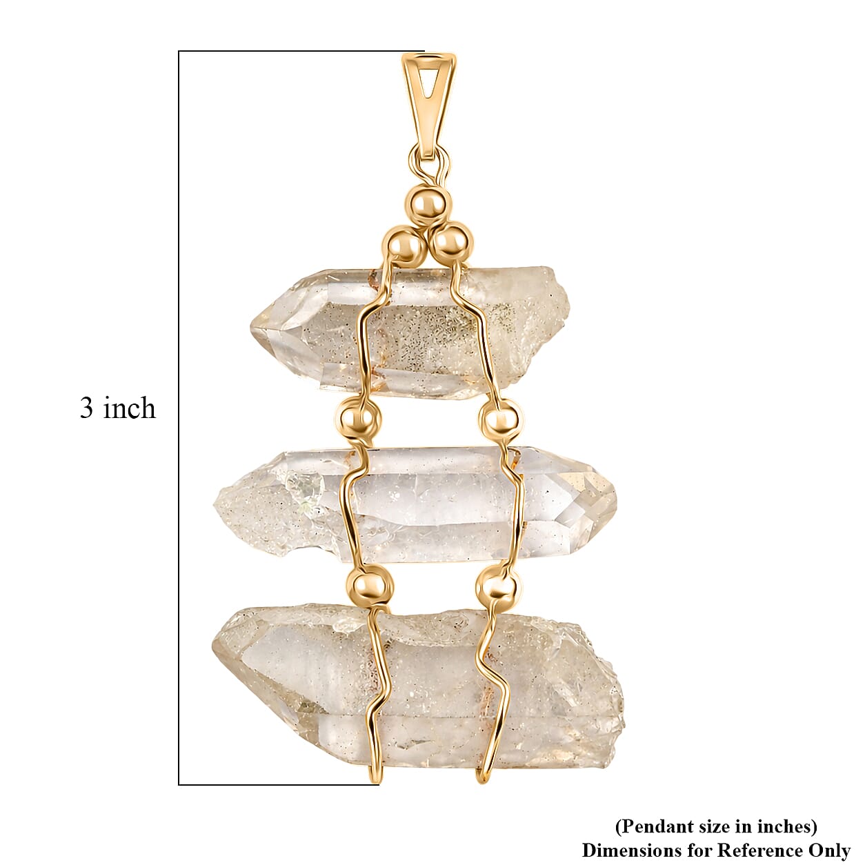 Clear Quartz 100.40 ctw Pendant Without Chain in Goldtone