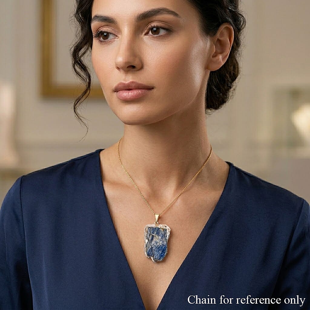 Sodalite 39.00 ctw Pendant Without Chain in Silvertone