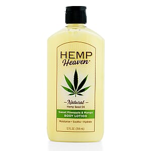 Hemp Heaven Natural Hemp Seed Oil Body Lotion (12oz) Sweet Pineapple & Mango
