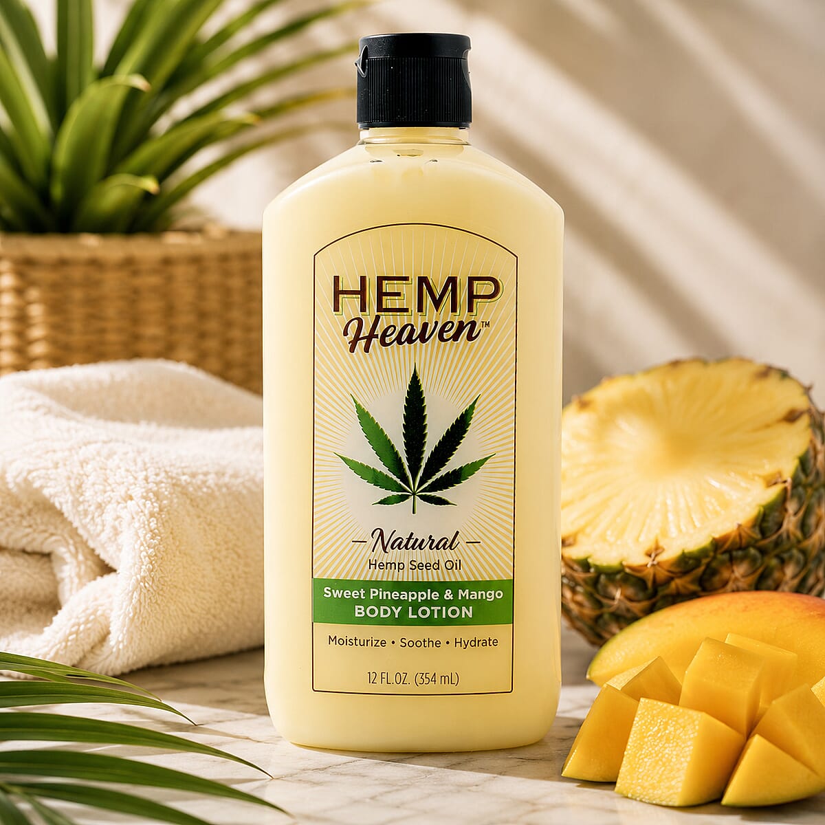 Hemp Heaven Natural Hemp Seed Oil Body Lotion (12oz) Sweet Pineapple & Mango image number 1