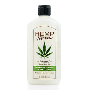Hemp Heaven Natural Hemp Seed Oil Body Lotion (12oz) White Peach & Jasmine