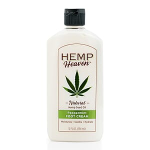 Hemp Heaven Natural Hemp Seed Oil Foot Cream (12oz) Peppermint