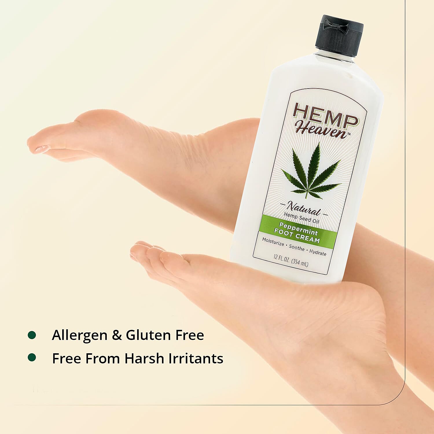 Hemp Heaven Natural Hemp Seed Oil Foot Cream (12oz) Peppermint