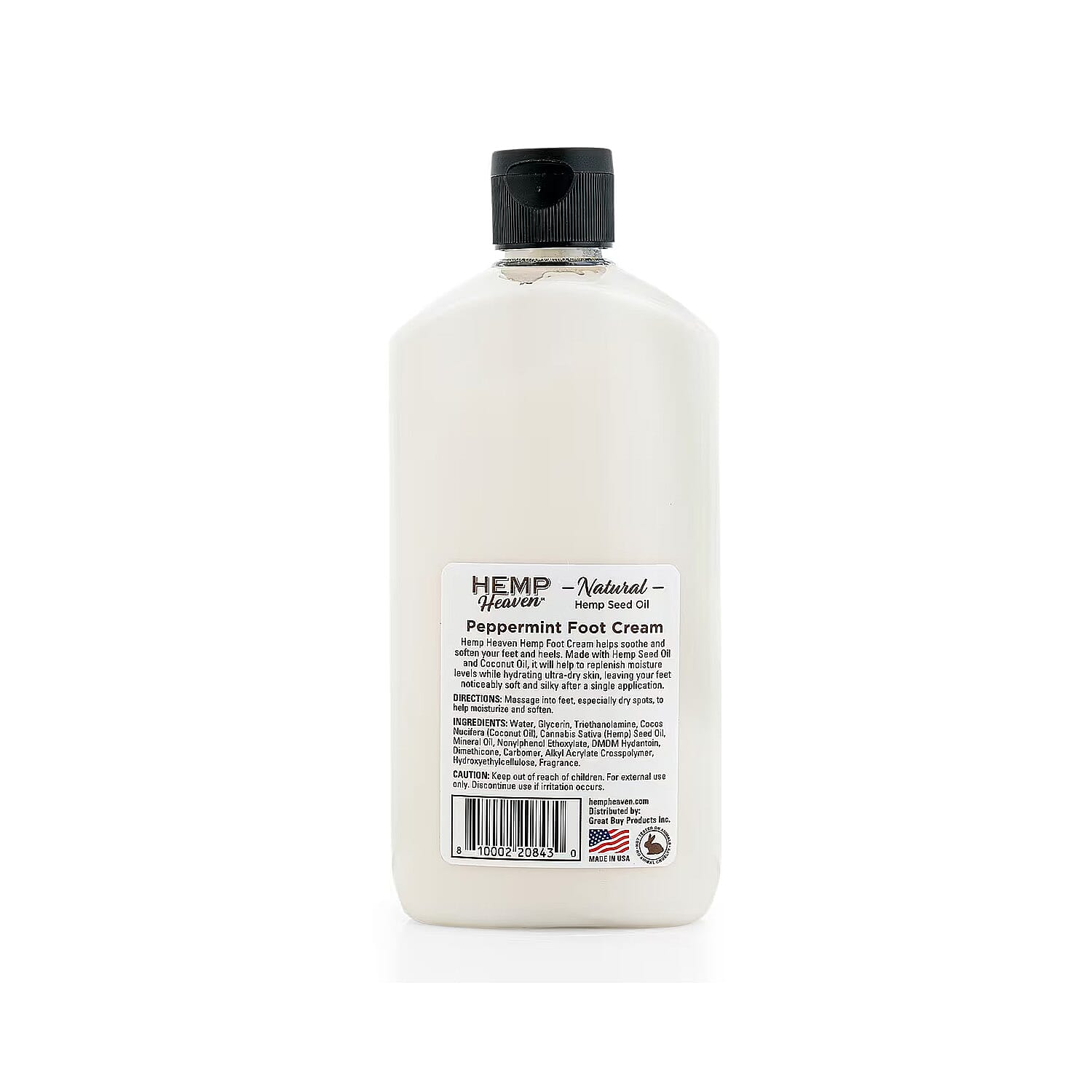 Hemp Heaven Natural Hemp Seed Oil Foot Cream (12oz) Peppermint