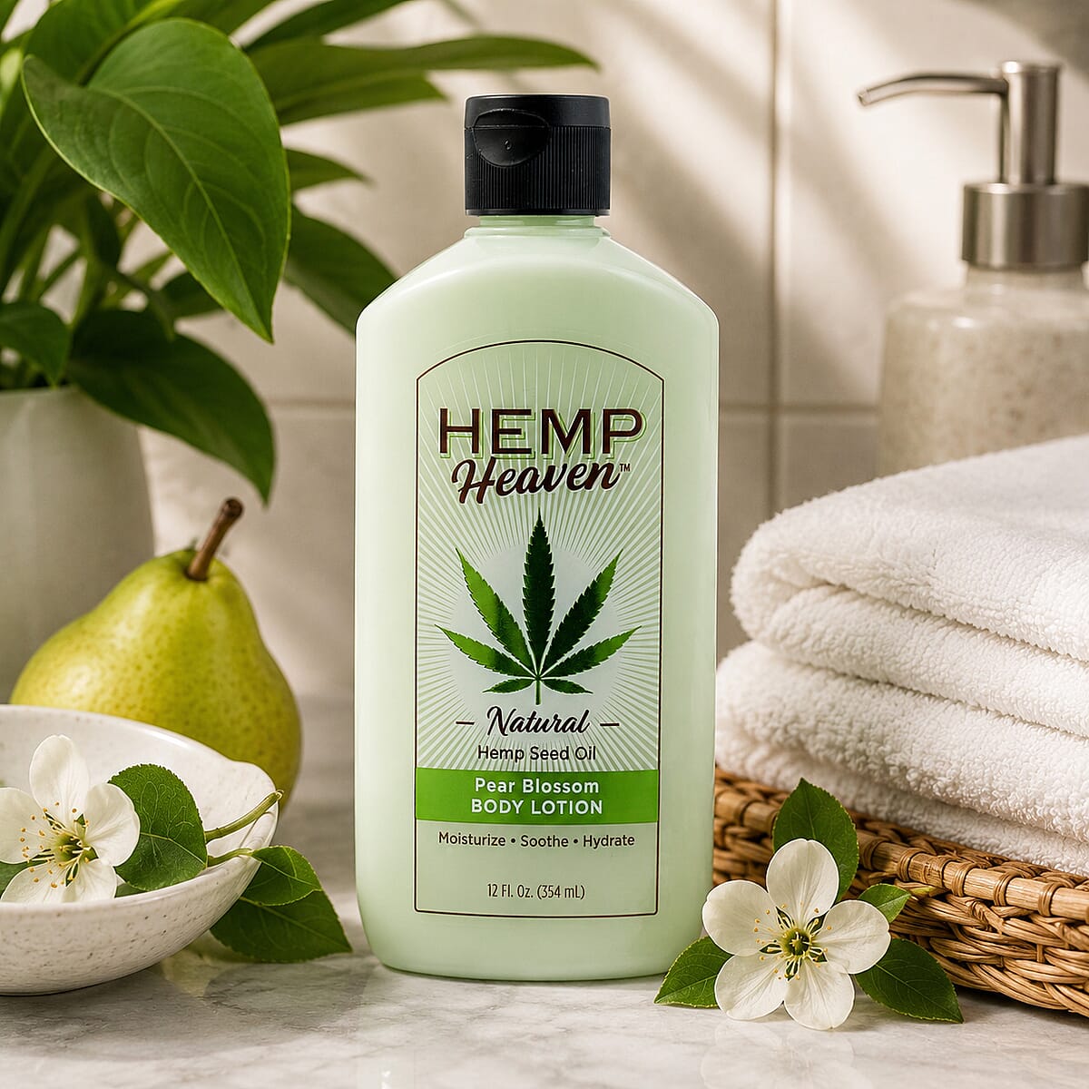 Hemp Heaven Natural Hemp Seed Oil Body Lotion (12oz) Pear Blossom image number 1