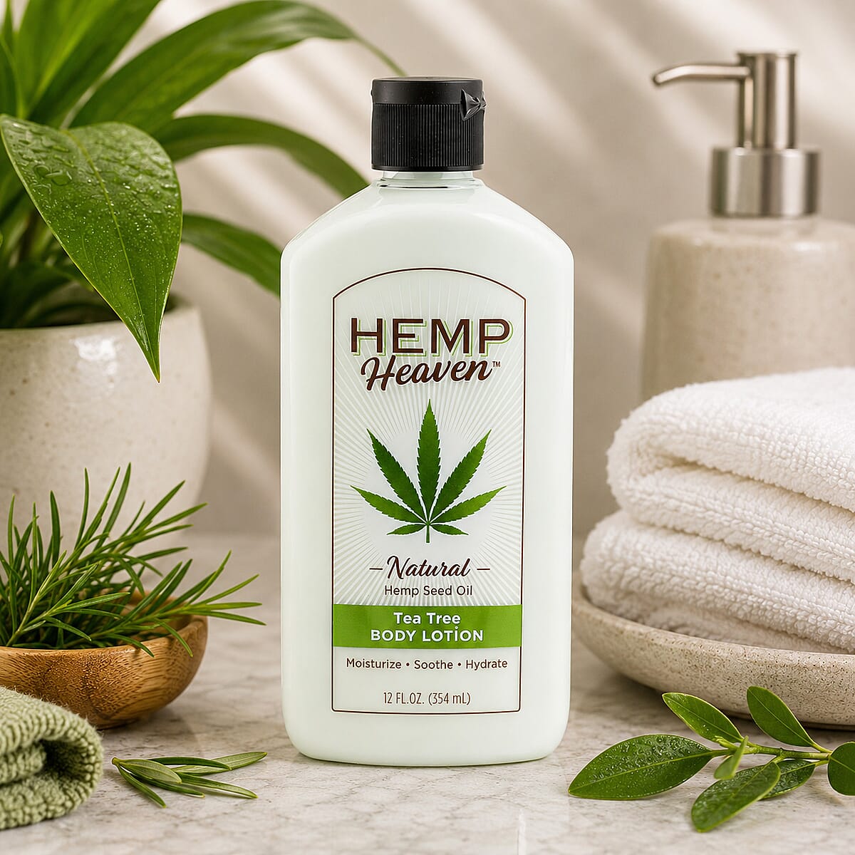 Hemp Heaven Natural Hemp Seed Oil Body Lotion (12oz) Tea Tree image number 1