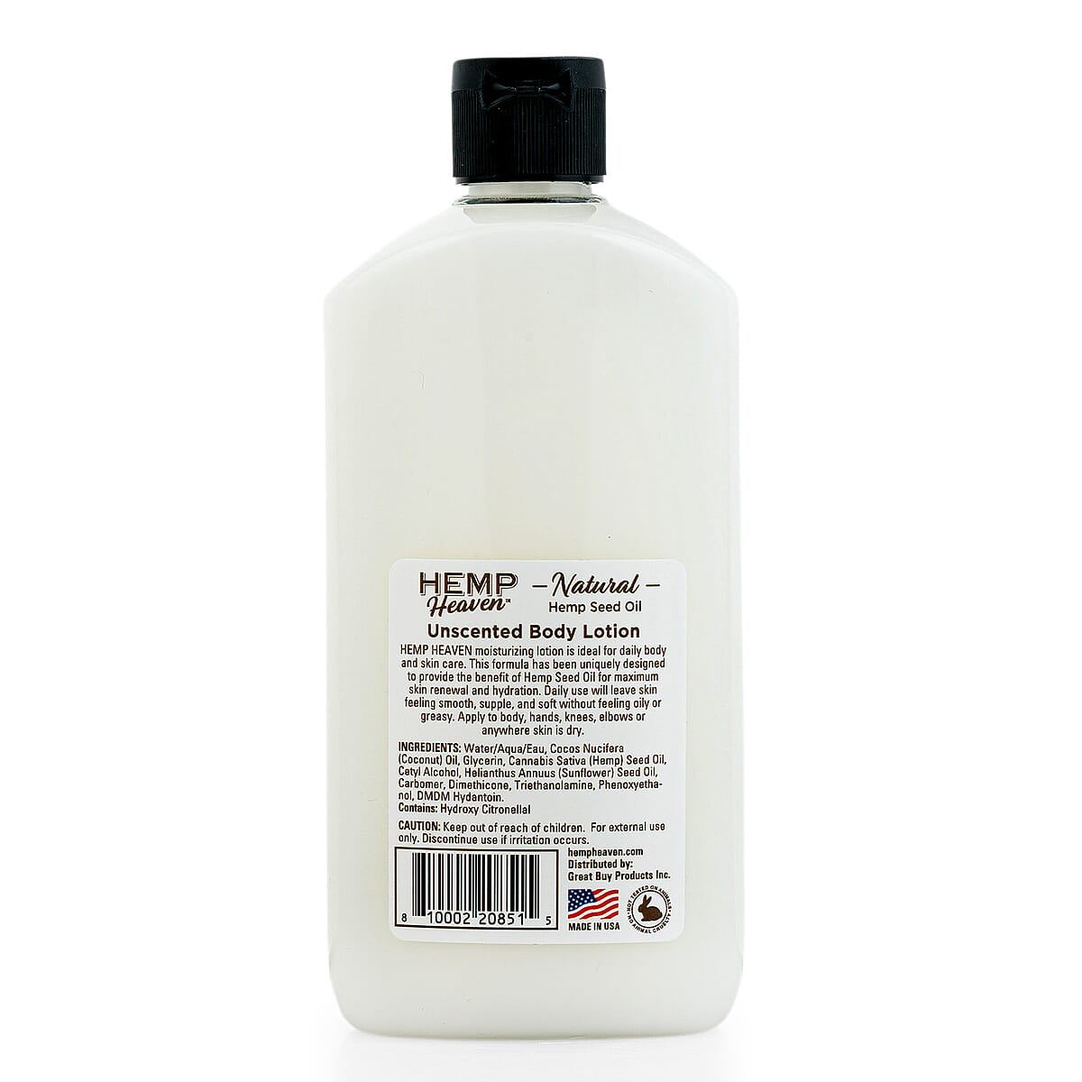 Hemp Heaven Natural Hemp Seed Oil Body Lotion (12oz) Unscented  image number 2