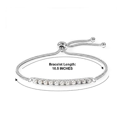 EverTrue Freshwater Pearl Bolo Bracelet in Stainless Steel
