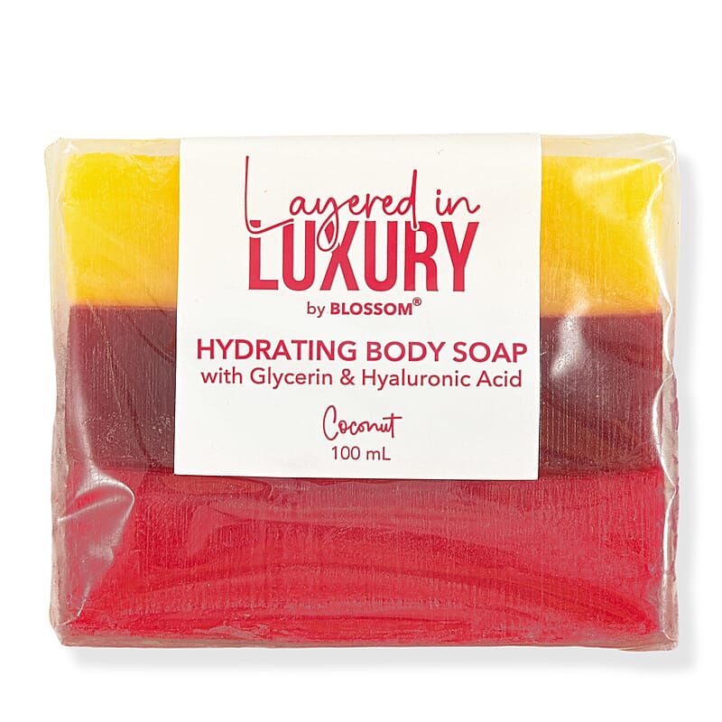 BLOSSOM Layered in LUXURY Coconut 3.3oz Hydrating Bar Soap w/Glycerin & Hyaluronic Acid Body Soap C/P 72