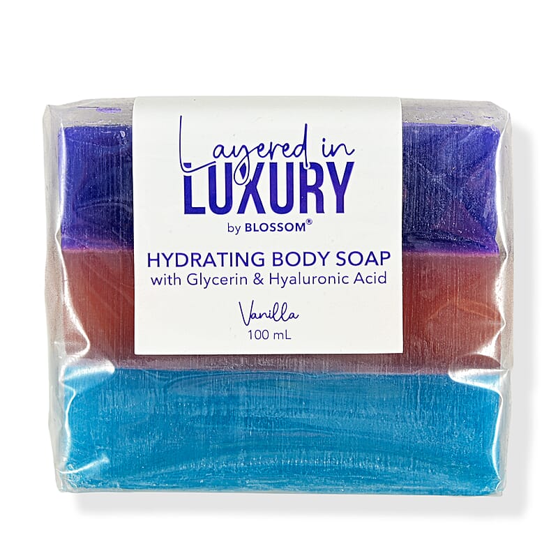 BLOSSOM Layered in LUXURY Vanilla 3.3oz Hydrating Bar Soap w/Glycerin & Hyaluronic Acid Body Soap C/P 72