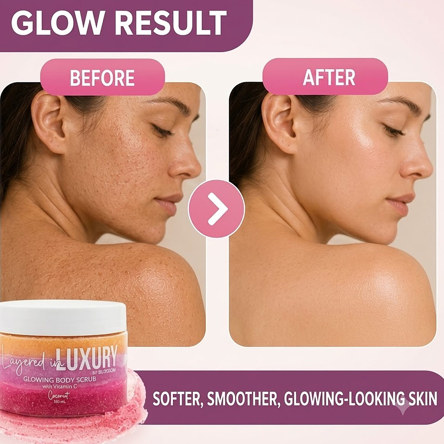 BLOSSOM Layered in LUXURY Coconut 10.14oz Glowing Body Scrub Balm w/Vitamin C C/P 24