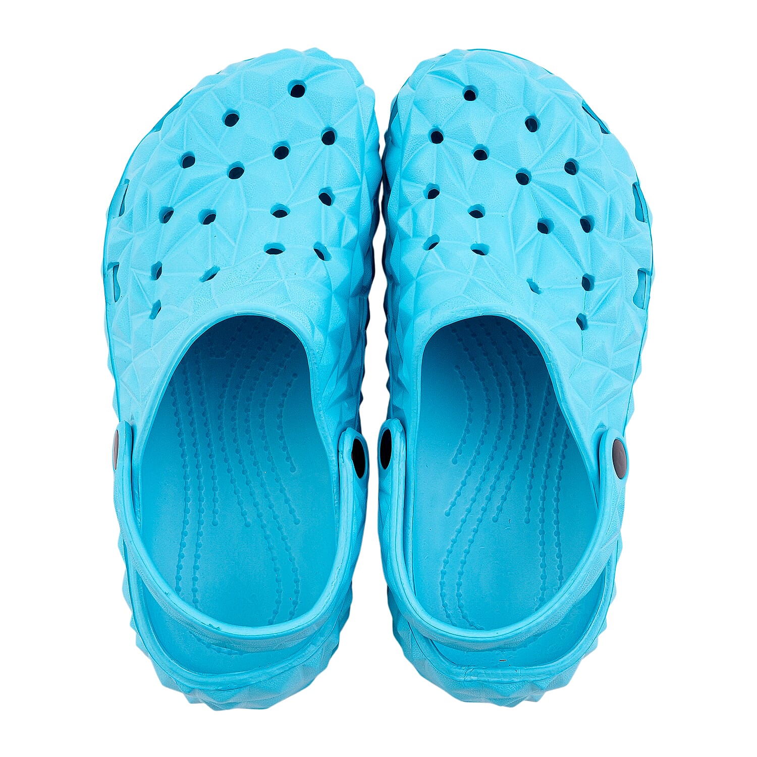 Royal Deluxe Blue Quilt Pattern Strap Clogs-5