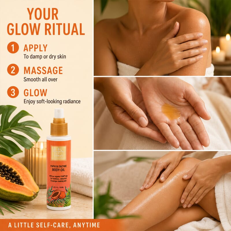 Joyce Giruad Natura Amor Papaya Enzyme Body Oil (4oz) Made in US