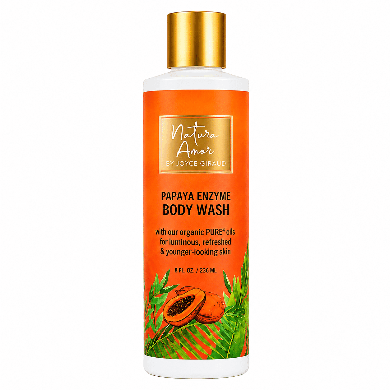 Joyce Giruad Natura Amor Papaya Enzyme Body Wash (8oz) Made in USA