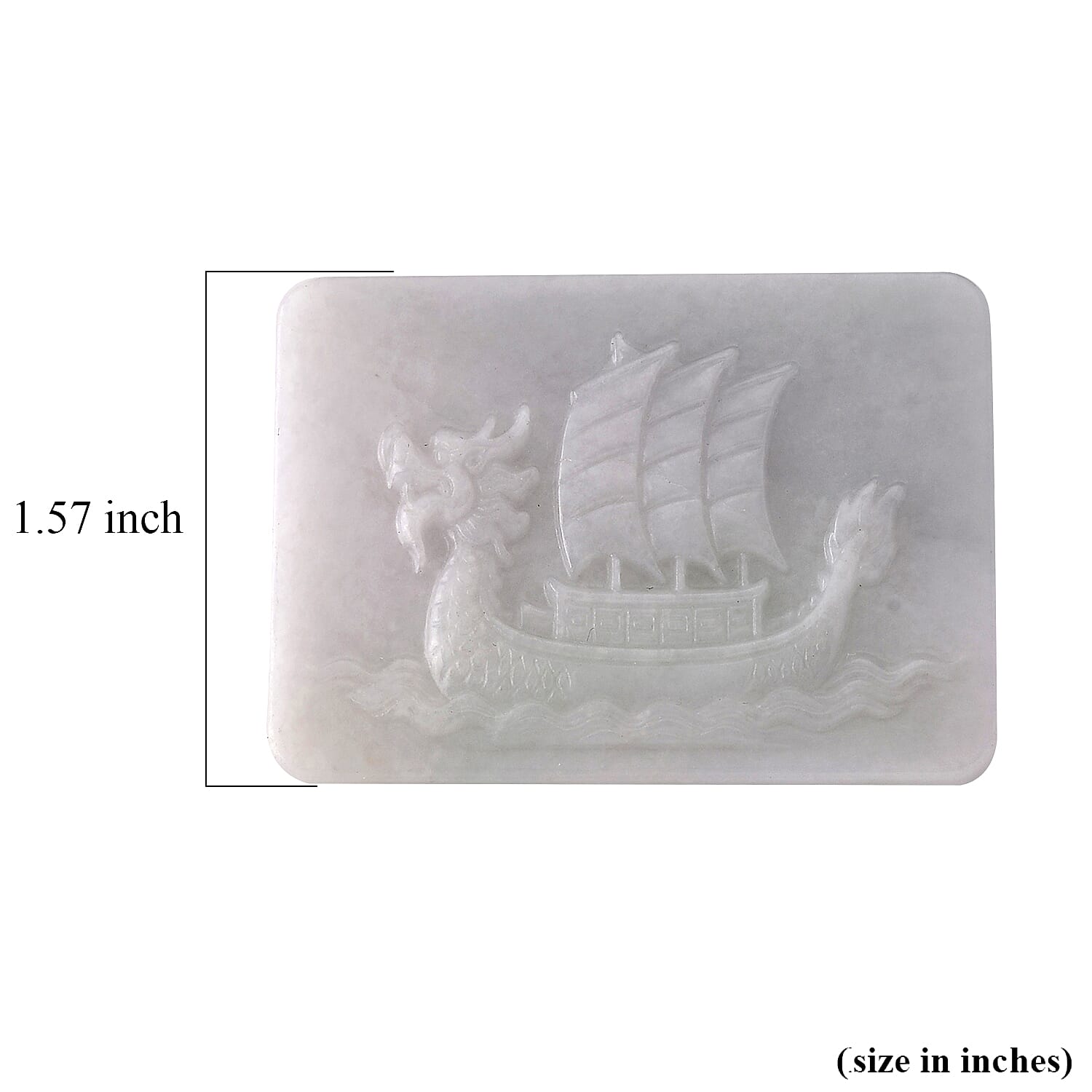 Natural Jade Dragon Boat Carved Decoration 150.00 ctw