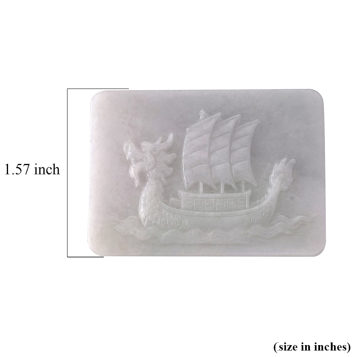 Natural Jade Dragon Boat Carved Decoration 150.00 ctw image number 4
