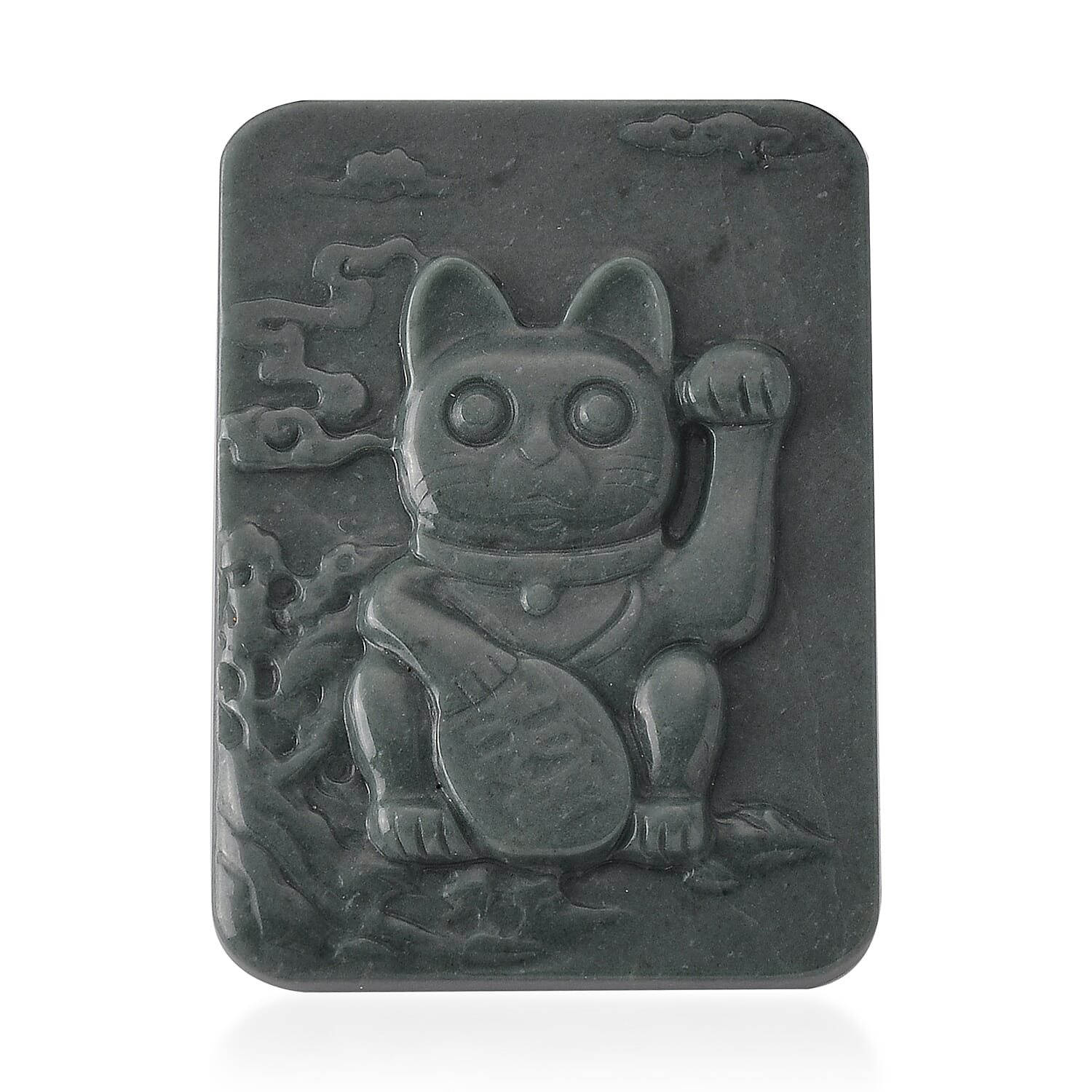 Natural Olmec Jade Lucky Cat Carved Decoration 150.00 ctw