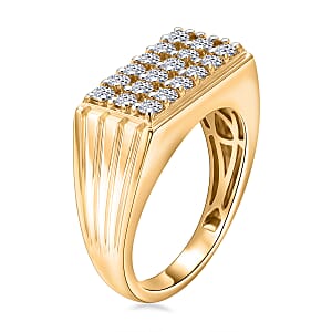 Luxuriant Lab Grown Diamond G-H SI 1.00 ctw Men's Ring in 18K Vermeil Yellow Gold Over Sterling Silver (Size 10.0)