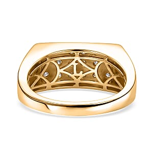 Luxuriant Lab Grown Diamond G-H SI 1.00 ctw Men's Ring in 18K Vermeil Yellow Gold Over Sterling Silver (Size 10.0)