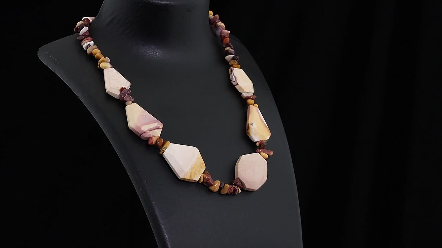 EverTrue Kennedy Range Mookaite Necklace (18 Inches) in Platinum Bond 345.00 ctw