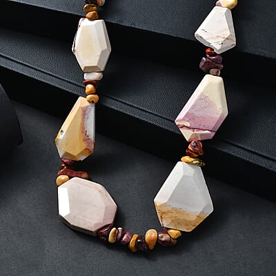 EverTrue Kennedy Range Mookaite 345.00 ctw Necklace in Platinum Bond 18 Inches