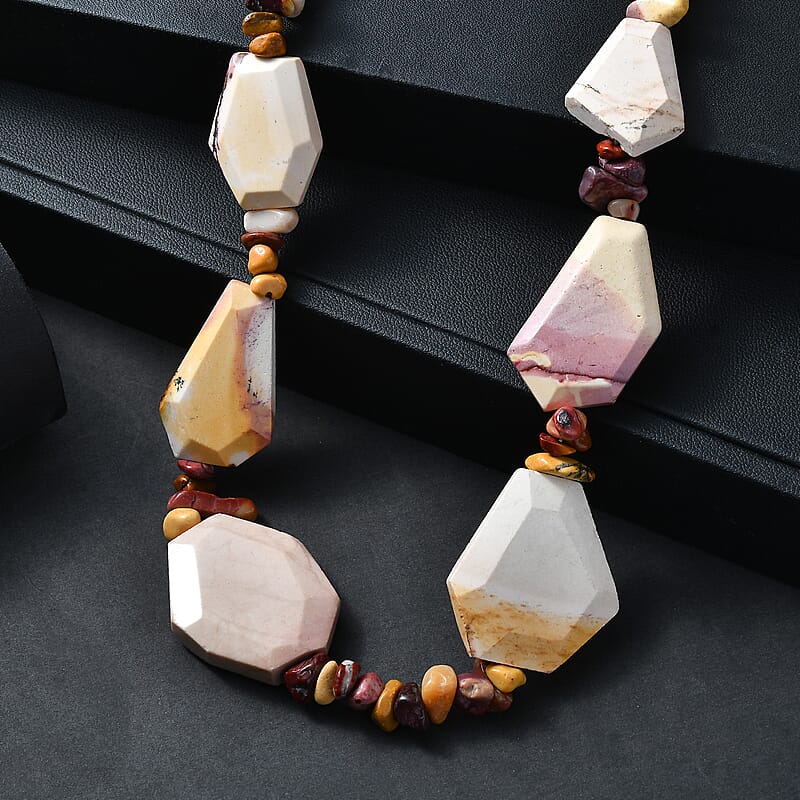 EverTrue Kennedy Range Mookaite 345.00 ctw Necklace in Platinum Bond 18 Inches