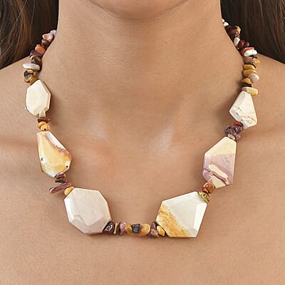 EverTrue Kennedy Range Mookaite 345.00 ctw Necklace in Platinum Bond 18 Inches