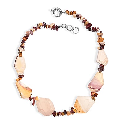 EverTrue Kennedy Range Mookaite 345.00 ctw Necklace in Platinum Bond 18 Inches