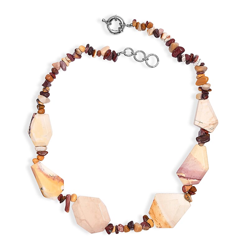 EverTrue Kennedy Range Mookaite 345.00 ctw Necklace in Platinum Bond 18 Inches