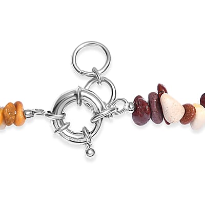 EverTrue Kennedy Range Mookaite 345.00 ctw Necklace in Platinum Bond 18 Inches