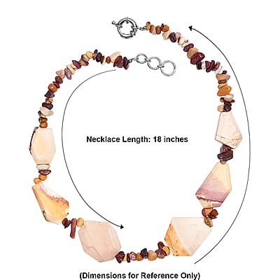 EverTrue Kennedy Range Mookaite 345.00 ctw Necklace in Platinum Bond 18 Inches