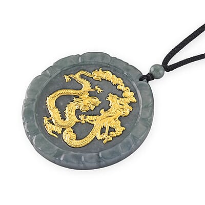 Natural Olmec Jadeite 155.00 ctw Carved Necklace in 24K Yellow Gold (28 Inches)