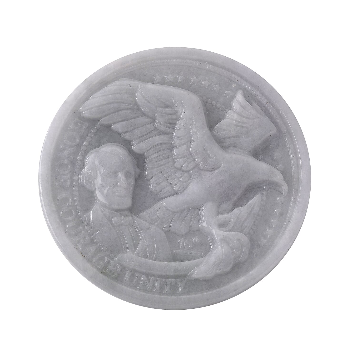 Natural Jade Flying Eagle with Liberty Carved Decoration Bar 150.00 ctw