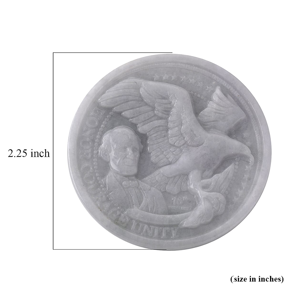 Natural Jade Flying Eagle with Liberty Carved Decoration Bar 150.00 ctw image number 4