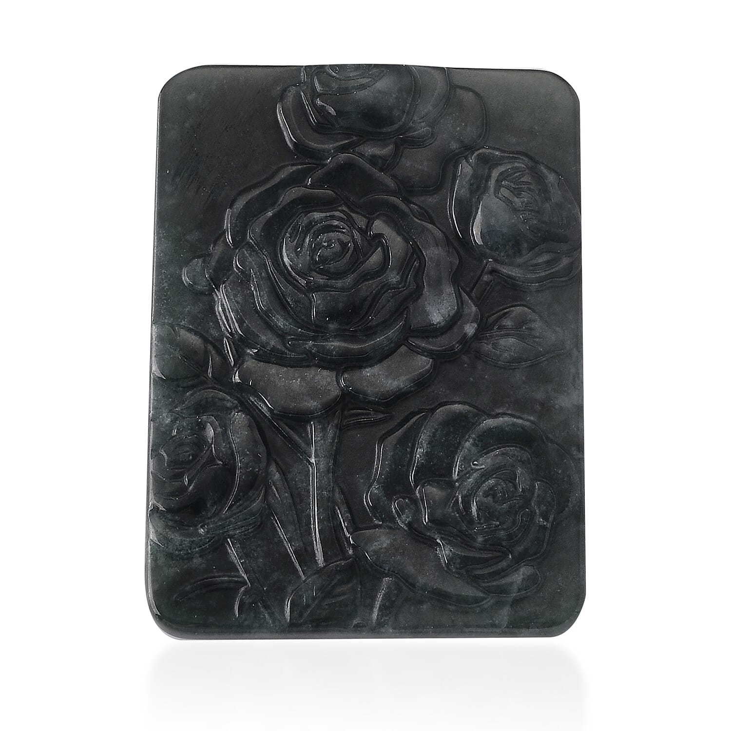 Natural Olmec Jadeite Carved Rose Bar (55x45mm) 135.00 ctw