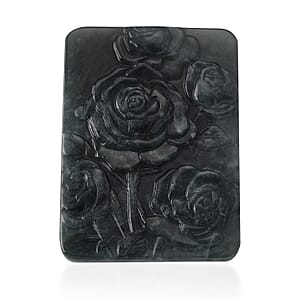 Natural Olmec Jadeite Carved Rose Bar (55x45mm) 135.00 ctw