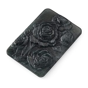 Natural Olmec Jadeite Carved Rose Bar (55x45mm) 135.00 ctw