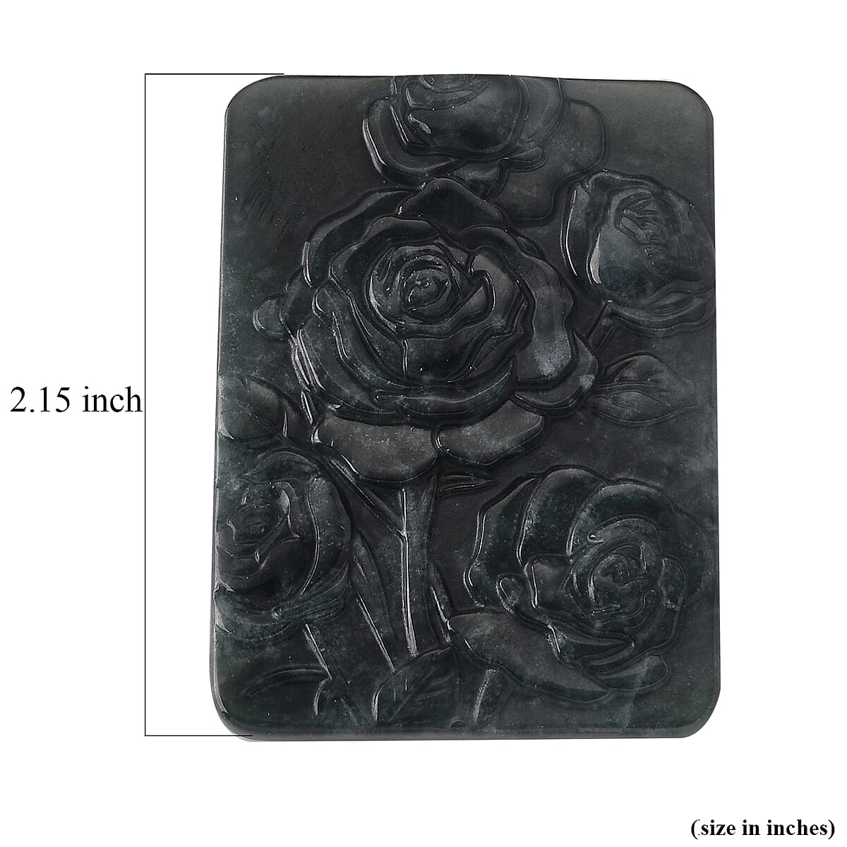 Natural Olmec Jadeite Carved Rose Bar (55x45mm) 135.00 ctw image number 4