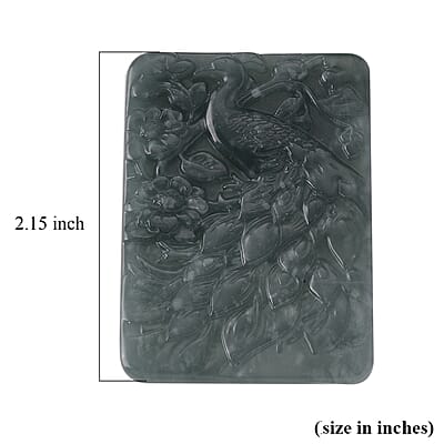 Natural Olmec Jadeite Carved Peacock Bar (55x45mm) 135.00 ctw