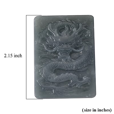 Natural Olmec Jadeite Carved Dragon Bar (55x45mm) 135.00 ctw