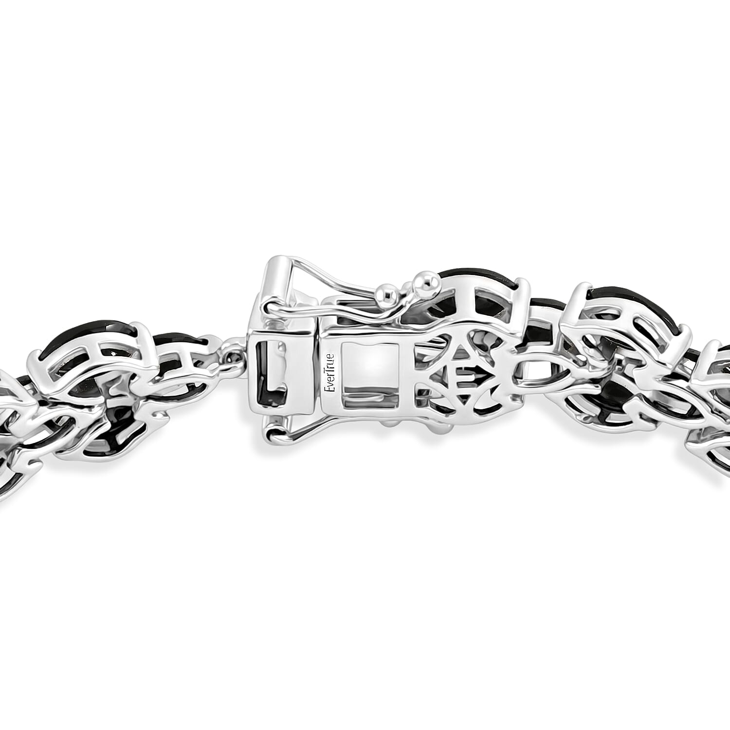 EverTrue Thai Black Spinel 19.30 ctw Midnight Carpet Elegance 3 Row Bracelet