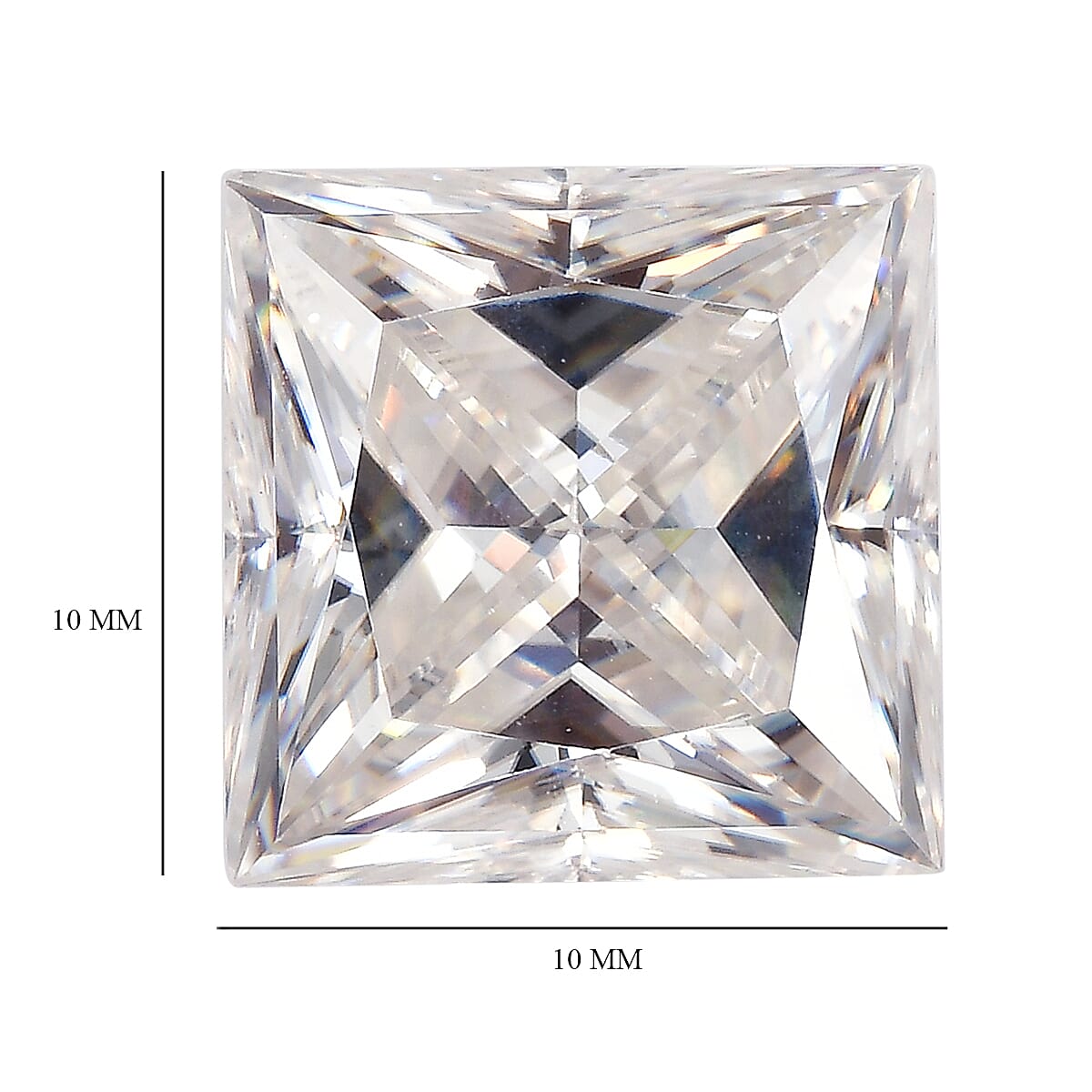 Princess Cut Moissanite (Sqr 10 mm) 4.77 ctw image number 4