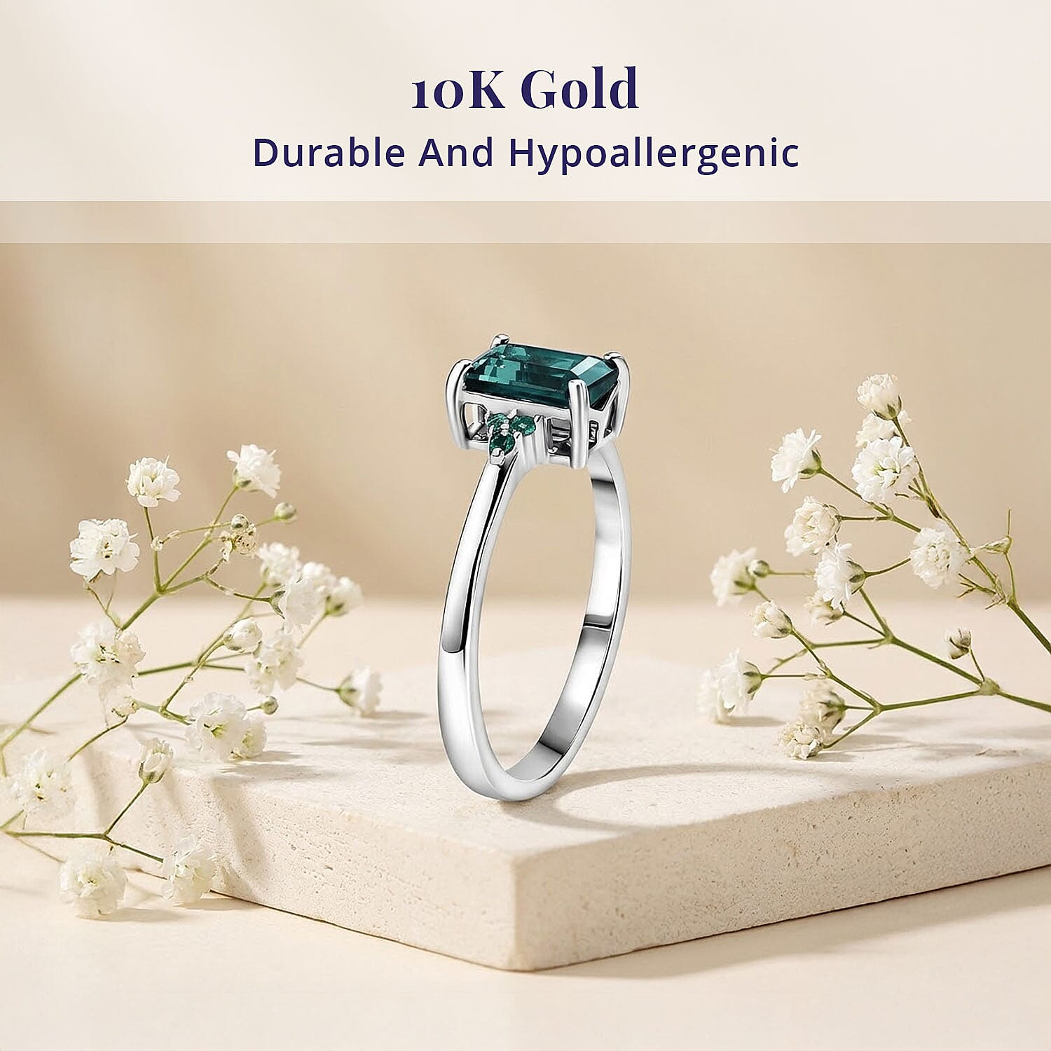 Luxoro AAA Monte Belo Indicolite and Paraiba Tourmaline 1.85 ctw Midnight Ocean Glow Ring in 10K White Gold (Size  6.0)