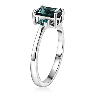 Luxoro AAA Monte Belo Indicolite and Paraiba Tourmaline 1.85 ctw Midnight Ocean Glow Ring in 10K White Gold (Size  6.0)