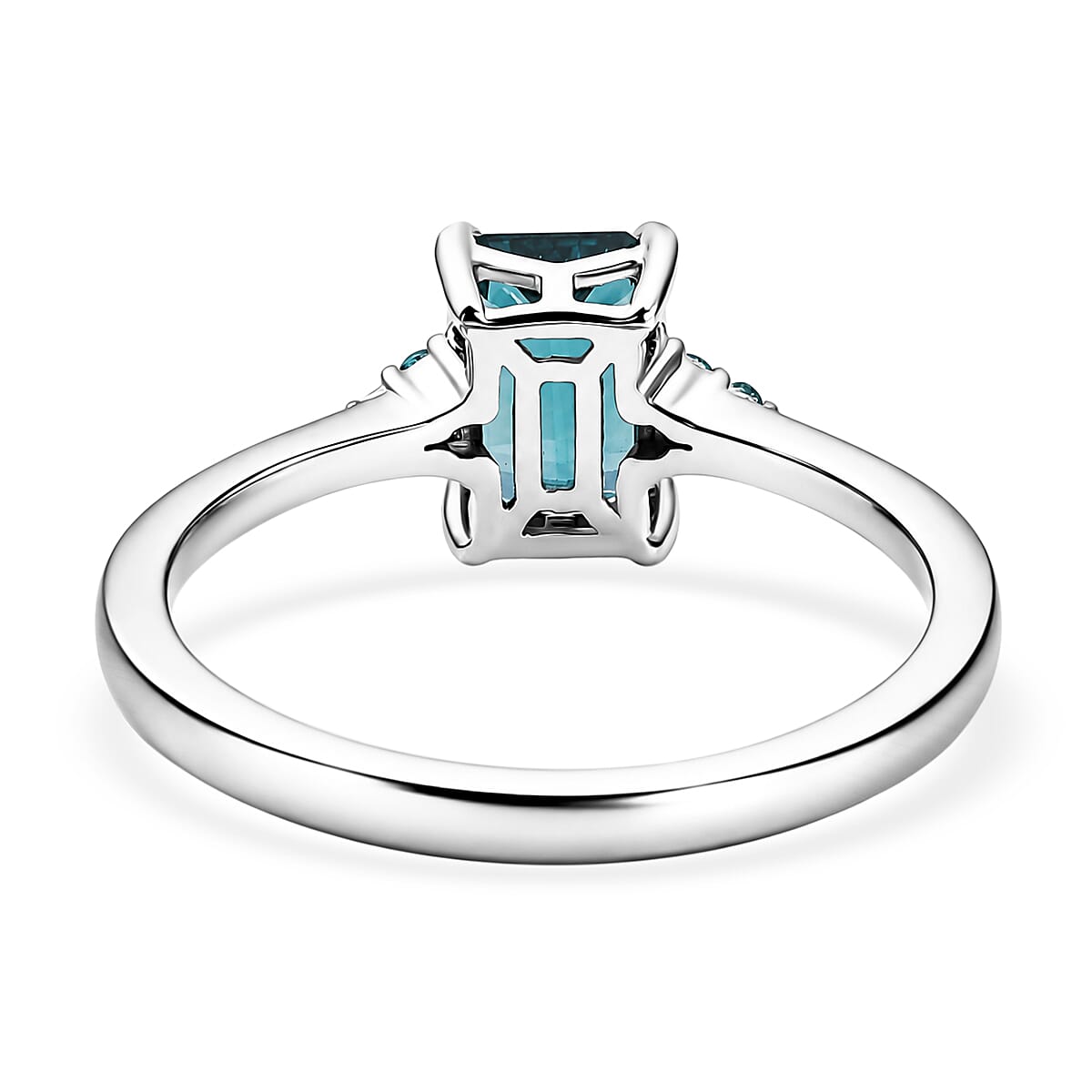 Luxoro AAA Monte Belo Indicolite and Paraiba Tourmaline 1.85 ctw Midnight Ocean Glow Ring in 10K White Gold (Size  6.0) image number 4
