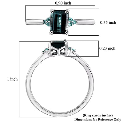 Luxoro AAA Monte Belo Indicolite and Paraiba Tourmaline 1.85 ctw Midnight Ocean Glow Ring in 10K White Gold (Size  6.0)